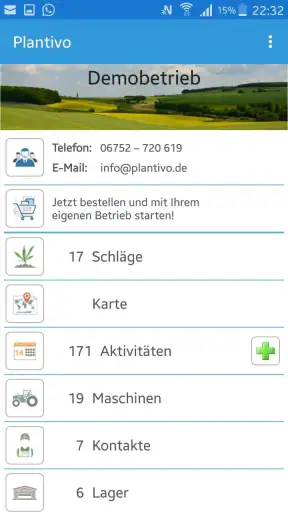 Plantivo Ackerschlagkartei screenshot