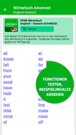 PONS Wörterbuch Bibliothek – O screenshot