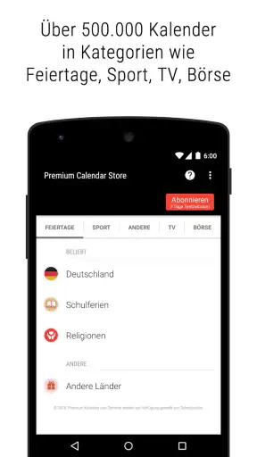Premium Kalender Store screenshot