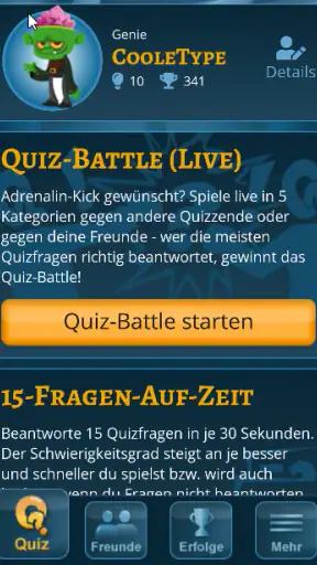 Quizshow-Trainingslager: Quiz screenshot