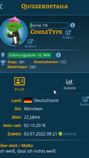 Quizshow-Trainingslager: Quiz screenshot