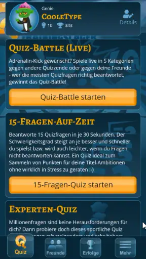 Quizshow-Trainingslager: Quiz screenshot