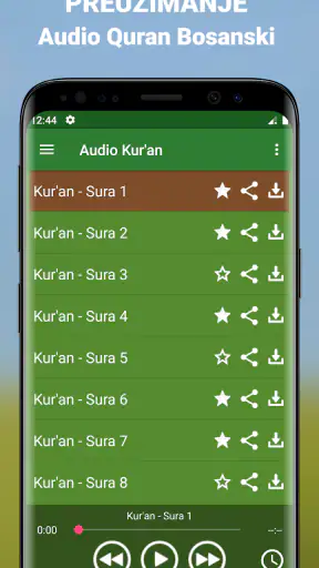 Quran Bosanski Audio mp3 app screenshot