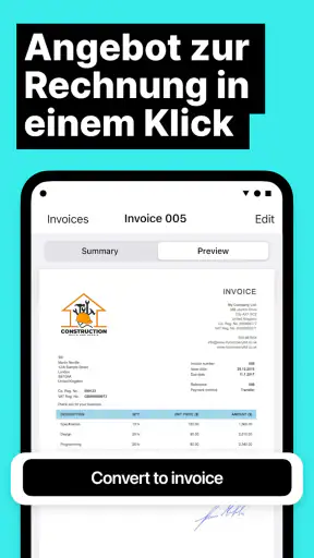 Rechnung schreiben einfach screenshot