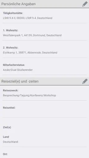 Reisekosten für DB Mitarbeiter screenshot