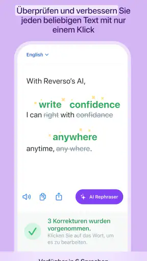 Reverso Übersetzer Wörterbuch screenshot