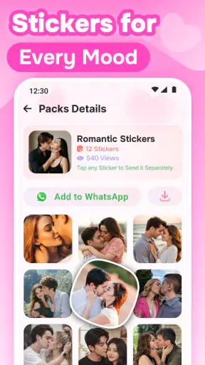 Romantic Love Stickers for WA screenshot