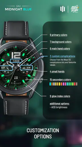 S4U Midnight Blue - watch face screenshot
