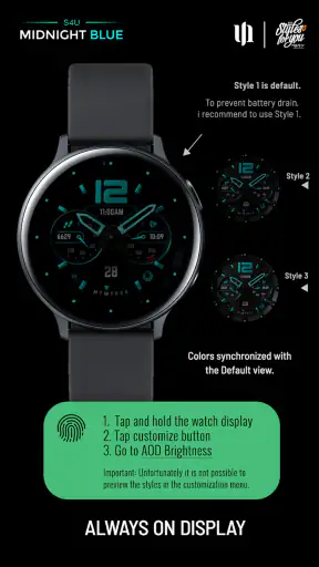 S4U Midnight Blue - watch face screenshot