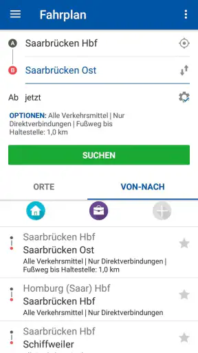 Saarfahrplan screenshot
