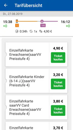 Saarfahrplan screenshot