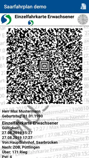 Saarfahrplan screenshot