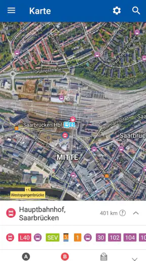 Saarfahrplan screenshot
