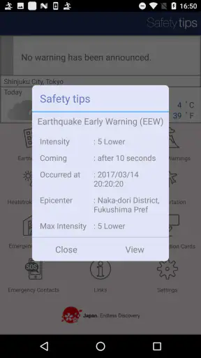 Safety tips screenshot