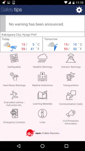 Safety tips screenshot