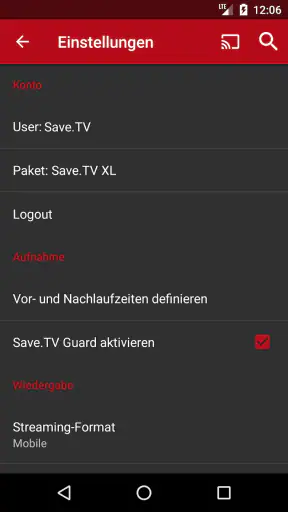Save.TV – TV Recorder, Fernseh screenshot