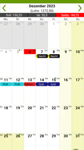 Schicht Kalender (FlexR) screenshot