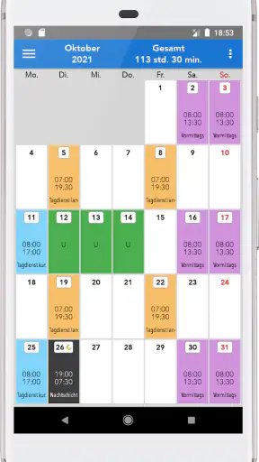 ShiftCal+ Dienstplan Kalender screenshot