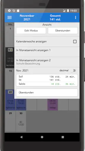 ShiftCal+ Dienstplan Kalender screenshot
