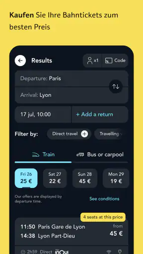 SNCF Connect: Bahn & Routen screenshot