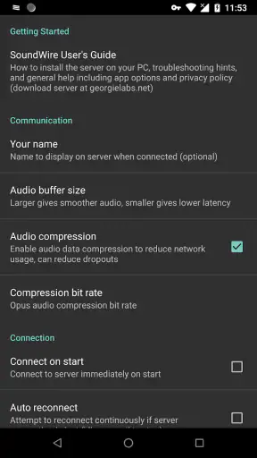 SoundWire Full-Audio Streaming screenshot
