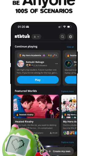 status - sims als social media screenshot