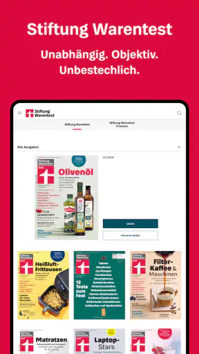 Stiftung Warentest screenshot