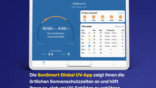 SunSmart Global UV-App screenshot