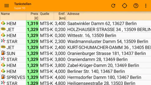Tank-Datenbank screenshot
