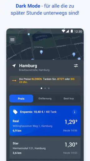 TankenApp mit Benzinpreistrend screenshot