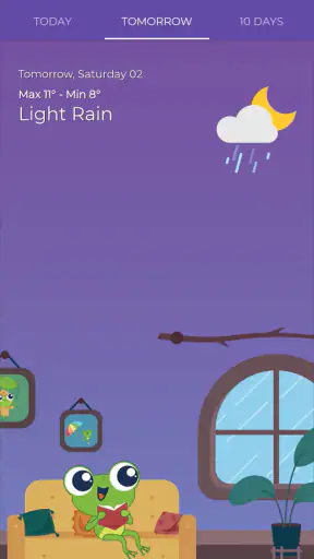 The Frog: Wetter-App screenshot