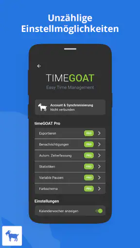 timeGOAT Zeiterfassung screenshot