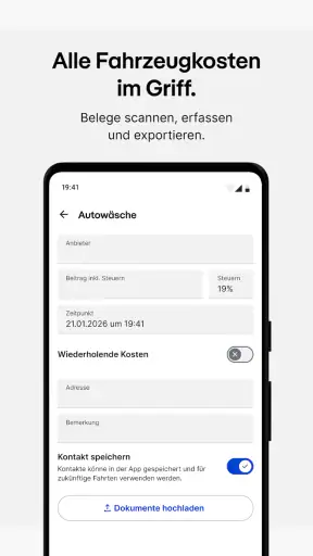 Vimcar Fahrtenbuch screenshot