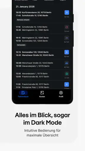 Vimcar Fahrtenbuch screenshot