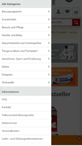 Volksversand Versandapotheke screenshot