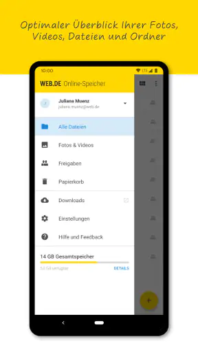 WEB.DE Online-Speicher screenshot