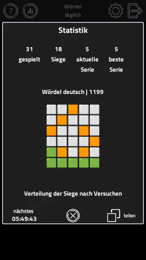 Wördel - tägliches Wortspiel screenshot
