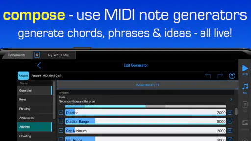 Wotja: Live Generative Music screenshot