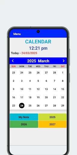 2025 Calendar screenshot