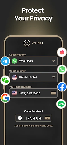 2nd Line+ Phone Number & eSIM screenshot