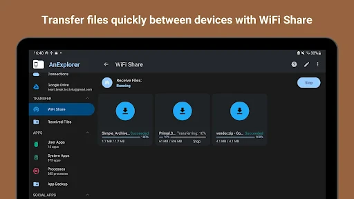 AnExplorer Pro File Transfer screenshot