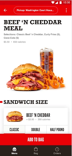 Arby's Fast Food Sandwiches screenshot