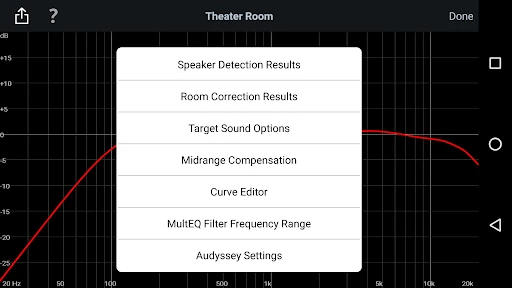 Audyssey MultEQ Editor app screenshot