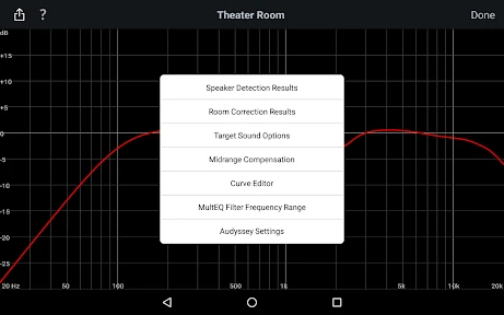 Audyssey MultEQ Editor app screenshot