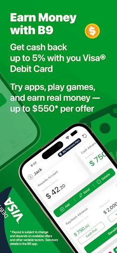 B9: Cash Advance・Banking・Earn screenshot