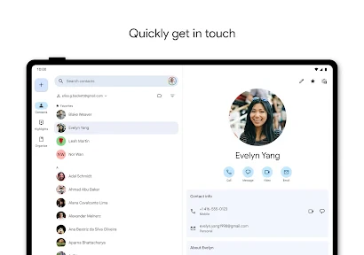 Contacts screenshot
