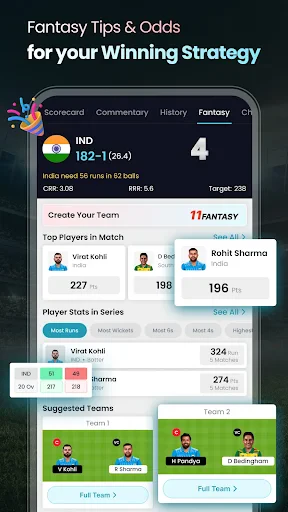 Cricket LineX: Fast Live score screenshot