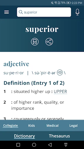 Dictionary - Merriam-Webster screenshot