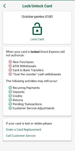 Direct Express® Mobile screenshot