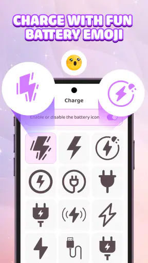 Emoji Battery Icon Customize screenshot
